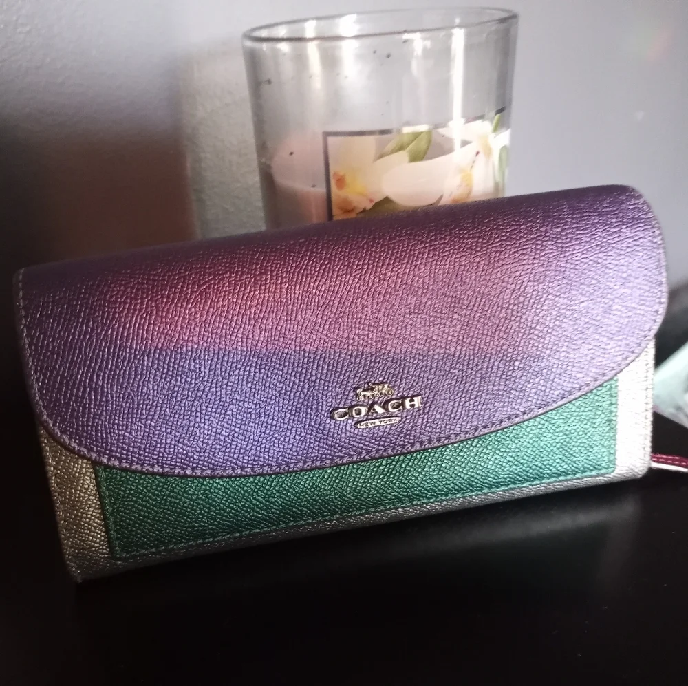 COACH MULTICOLOR BLOCK WALLET